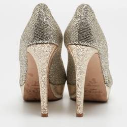 Jimmy Choo Silver Glitter Luna  Pumps Size 37.5