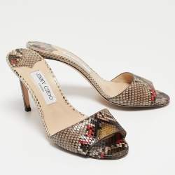 مملوكة مسبقًا Jimmy Choo Multicolor Python Stacey Slide Sandals Size 39