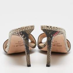 مملوكة مسبقًا Jimmy Choo Multicolor Python Stacey Slide Sandals Size 39