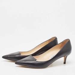 Pre Owned Jimmy Choo Black Leather Allure Pumps Size 36.5