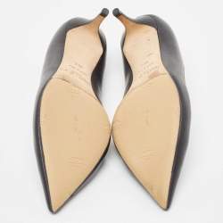 Pre Owned Jimmy Choo Black Leather Allure Pumps Size 36.5