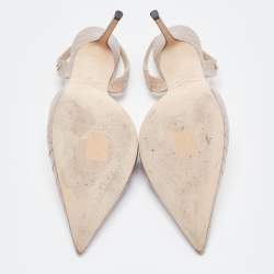 Pre Owned Jimmy Choo Grey Crocodile Leather Slingback Pumps Size 40  