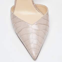 Pre Owned Jimmy Choo Grey Crocodile Leather Slingback Pumps Size 40  