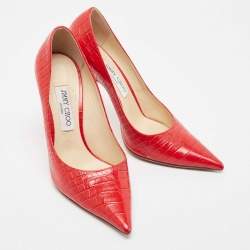 مملوكة مسبقًا Jimmy Choo Red Crocodile Love Pumps Size 40  