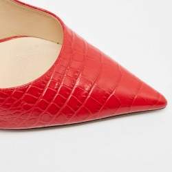 مملوكة مسبقًا Jimmy Choo Red Crocodile Love Pumps Size 40  