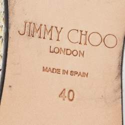 مملوكة مسبقًا Jimmy Choo Multicolor Leather and Woven Wedge Ankle Strap Sandals Size 40