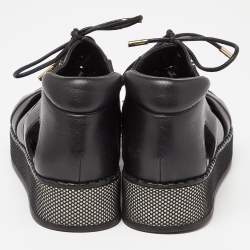 Pre Owned Jimmy Choo Black Cut Out Leather Morton Sneakers Size 36