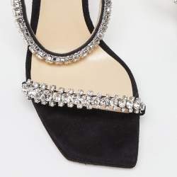 Pre Owned Jimmy Choo Black Suede Bing Ankle Strap Sandals Size 40