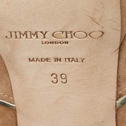 Pre Owned Jimmy Choo Light Brown Suede Peep Toe Platform Pumps Size 39