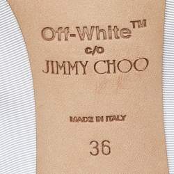 Pre Owned Jimmy Choo White Canvas Oversized Bow Pumps Size 36