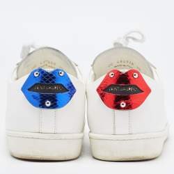 مملوكة مسبقًا Saint Laurent White Leather Court Classic Sneakers Size 39