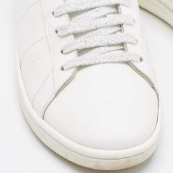 مملوكة مسبقًا Saint Laurent White Leather Court Classic Sneakers Size 39
