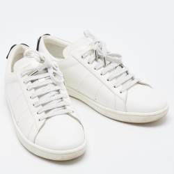 مملوكة مسبقًا Saint Laurent White Leather Court Classic Sneakers Size 39