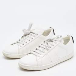 مملوكة مسبقًا Saint Laurent White Leather Court Classic Sneakers Size 39