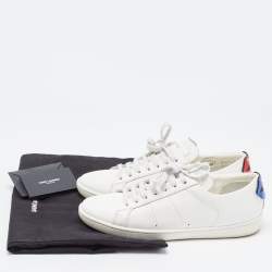 مملوكة مسبقًا Saint Laurent White Leather Court Classic Sneakers Size 39