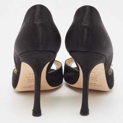 Pre Owned Jimmy Choo Black Satin Tremble Pumps Size 38.5