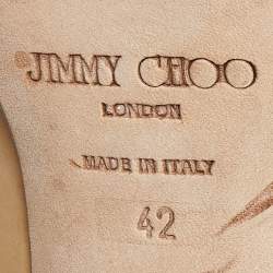 Pre Owned Jimmy Choo Cream Patent Leather Crown Peep Toe Pumps Size 42