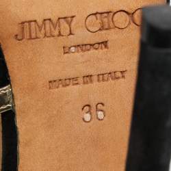 Jimmy Choo Black Suede and Leather Fey  Ankle Strap Sandals Size 36