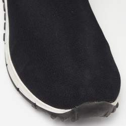 Pre Owned Jimmy Choo Black Knit Fabric Crystal Embellished Verona Sneakers Size 38