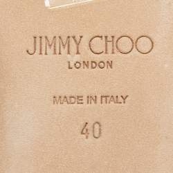 Pre Owned Jimmy Choo Black Leather Veda Ballet Flats Size 40