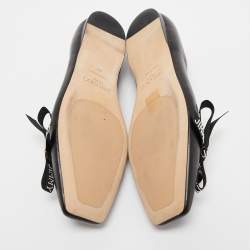 Pre Owned Jimmy Choo Black Leather Veda Ballet Flats Size 40