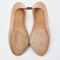 Jimmy Choo Pink Leather Luna Peep Toe Platform Pumps Size 38