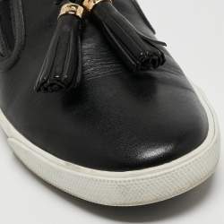 Jimmy Choo Black Leather  Fringes Tassels Loafers Size 37