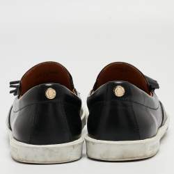 Jimmy Choo Black Leather  Fringes Tassels Loafers Size 37