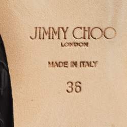 Pre Owned Jimmy Choo Black Patent and Leather Ballet Flats Size 36
