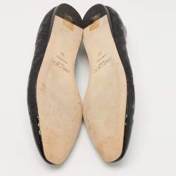 Pre Owned Jimmy Choo Black Patent and Leather Ballet Flats Size 36