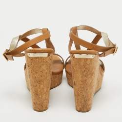 Jimmy Choo Brown Leather Ankle Strap Sandals Size 41  