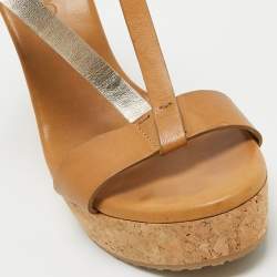 Jimmy Choo Brown Leather Ankle Strap Sandals Size 41  