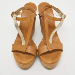 Jimmy Choo Brown Leather Ankle Strap Sandals Size 41  