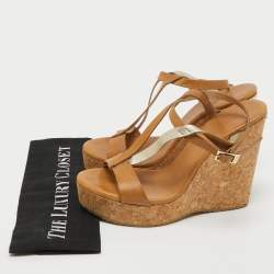 Jimmy Choo Brown Leather Ankle Strap Sandals Size 41  