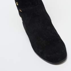 Pre Owned Jimmy Choo Black Suede Knee Length Boots Size 36