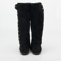 Pre Owned Jimmy Choo Black Suede Knee Length Boots Size 36