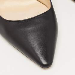Pre Owned Jimmy Choo Black Leather Slingback Pumps Size 38