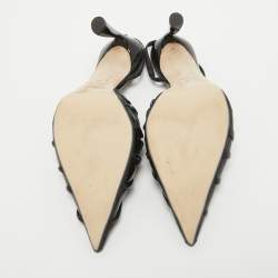 Pre Owned Jimmy Choo Black Leather Slingback Pumps Size 35