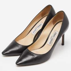 Pre Owned Jmmy Choo Black Romy Pointed Toe Pumps Size 37