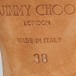 Pre Owned Jimmy Choo Multicolor Python Embossed Leather Criss Cross Strap Sandals Size 38