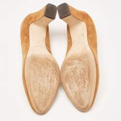 Pre Owned Jimmy Choo Brown Suede Billie Round Toe Pumps Size 42