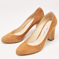 Pre Owned Jimmy Choo Brown Suede Billie Round Toe Pumps Size 42