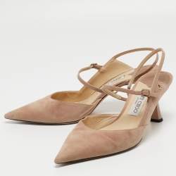 Pre Owned Jimmy Choo Beige Suede Ray Slingback Pumps Size 41