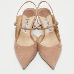 Pre Owned Jimmy Choo Beige Suede Ray Slingback Pumps Size 41