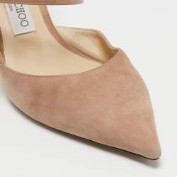 Pre Owned Jimmy Choo Beige Suede Ray Slingback Pumps Size 41