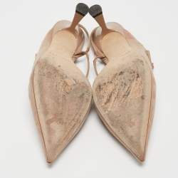 Pre Owned Jimmy Choo Beige Suede Ray Slingback Pumps Size 41