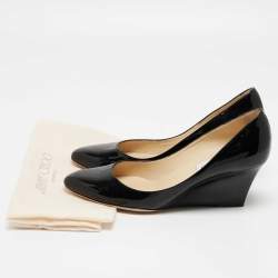 Pre Owned Jimmy Choo Black Patent Gilbert Wedge Pumps Size 39