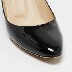 Pre Owned Jimmy Choo Black Patent Gilbert Wedge Pumps Size 39