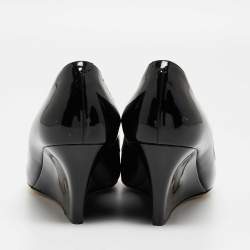 Pre Owned Jimmy Choo Black Patent Gilbert Wedge Pumps Size 39