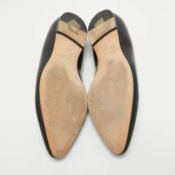 Pre Owned Jimmy Choo Black Leather Ballet Flats Size 39